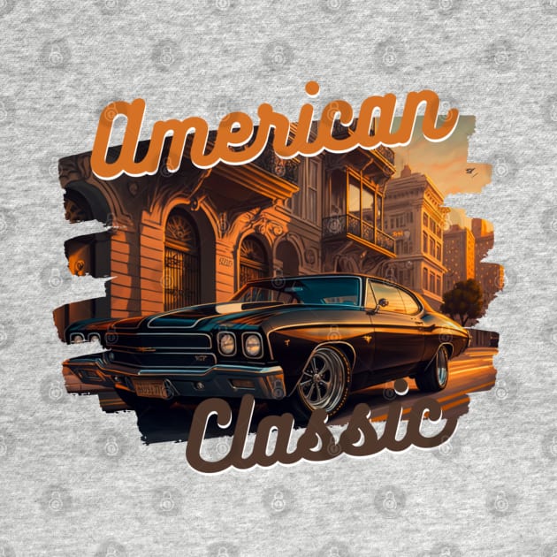 American Classic Car Inspired by the Chevy Chevelle by TheArtfulAllie